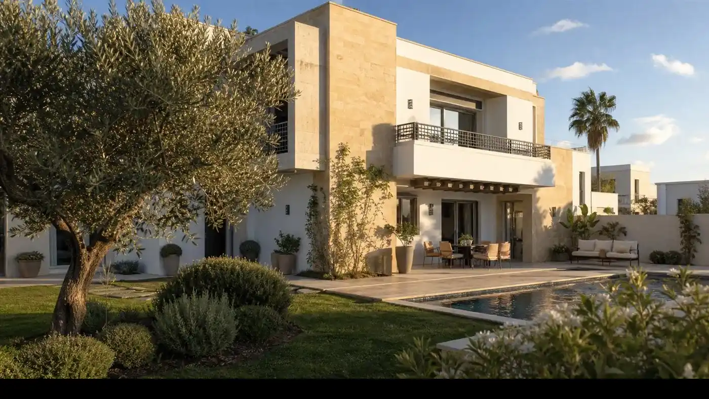 Villa contemporaine avec jardin et piscine