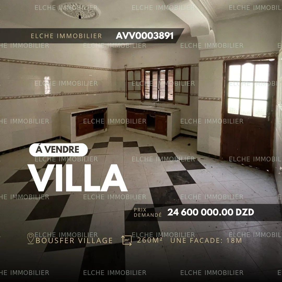 Villa ancienne bâtie R+1 à vendre