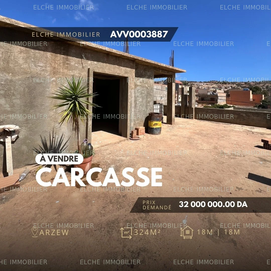 Villa carcasse R+2 à vendre